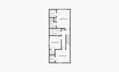 Coldwater - 3 bedroom floorplan layout with 2 bath and 1094 square feet