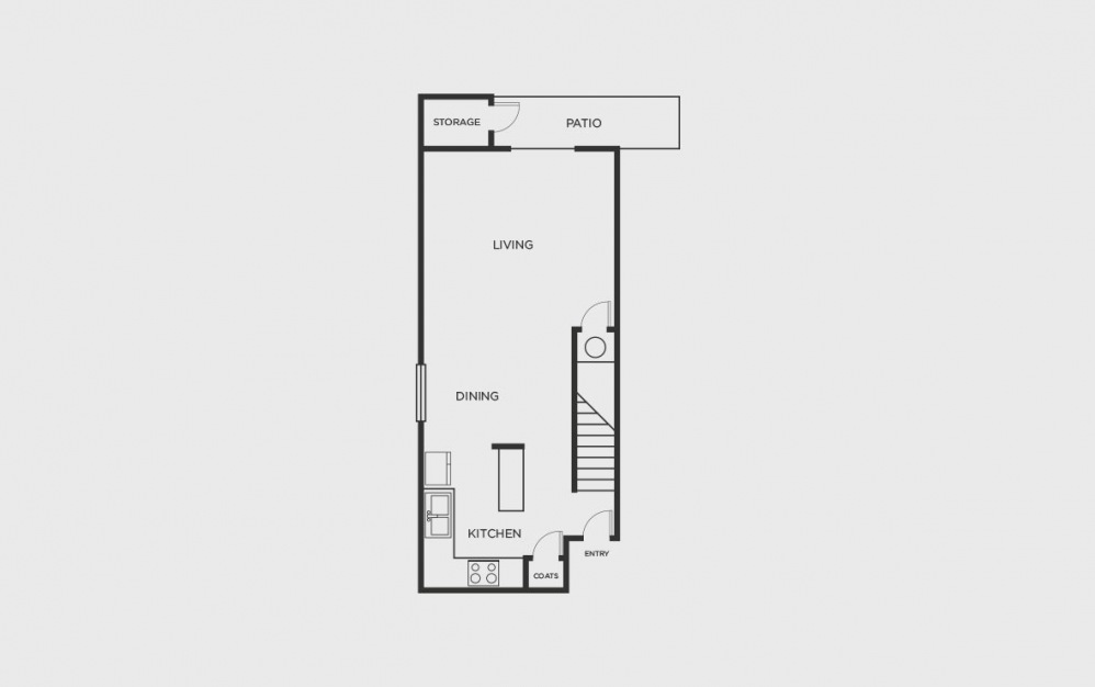 Coldwater - 3 bedroom floorplan layout with 2 bath and 1094 square feet (1st floor 2D)